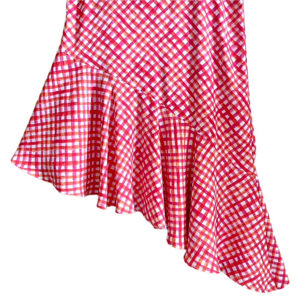 TOMMY BAHAMA Harbour Island Gingham Asymmetric Ruffle Dress swim coverup Size M - Picture 5 of 8